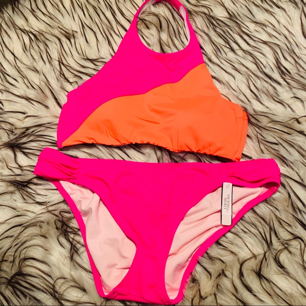 VS Pink & Orange Color Block Swimsuit